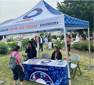 Photo of the Oshawa Tourism team's booth at the City of Oshawa's 2023 Peony Festival